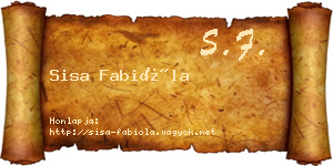 Sisa Fabióla névjegykártya